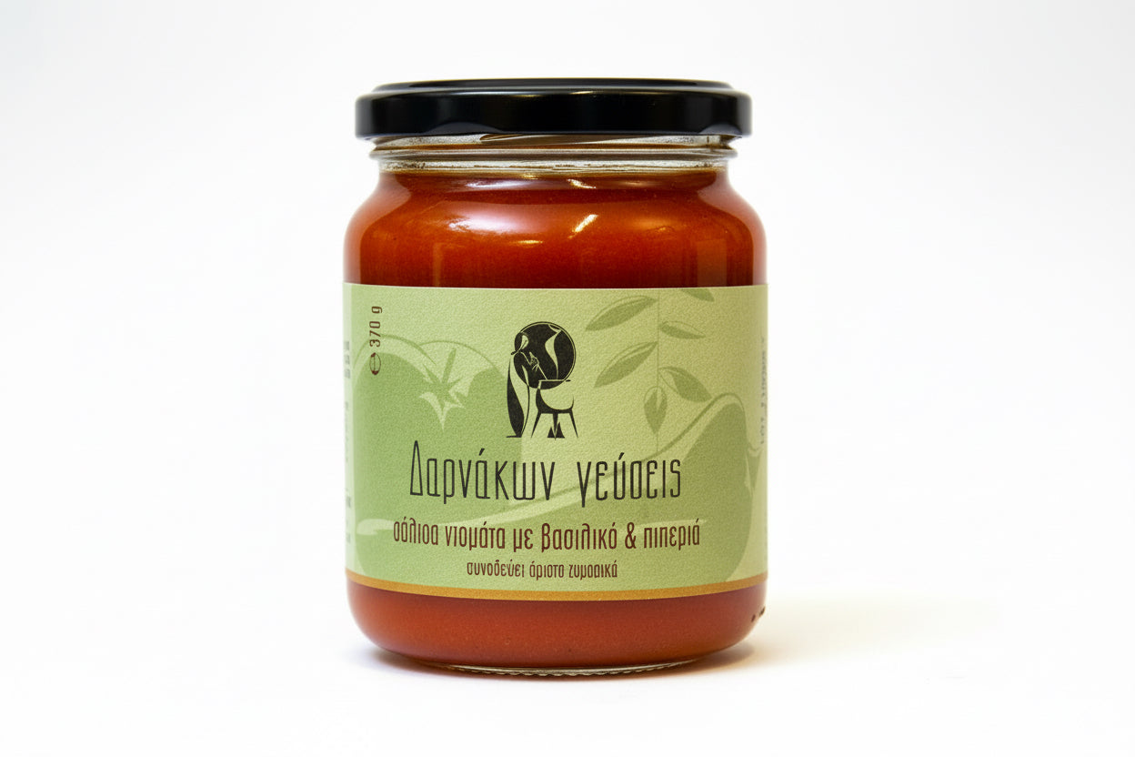 Σάλτσα Ντομάτας με Πιπεριά & Βασιλικό 370g | Δαρνάκων Γεύσεις Σερρών-paradosiakopantopoleio.com-serres