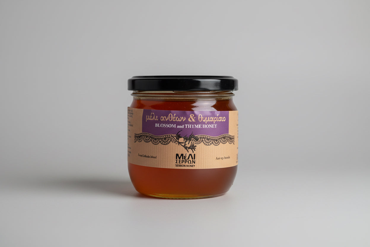 Μέλι Ανθέων & Θυμαρίσιο ΄΄Μέλι Σερρών΄΄ 450g
