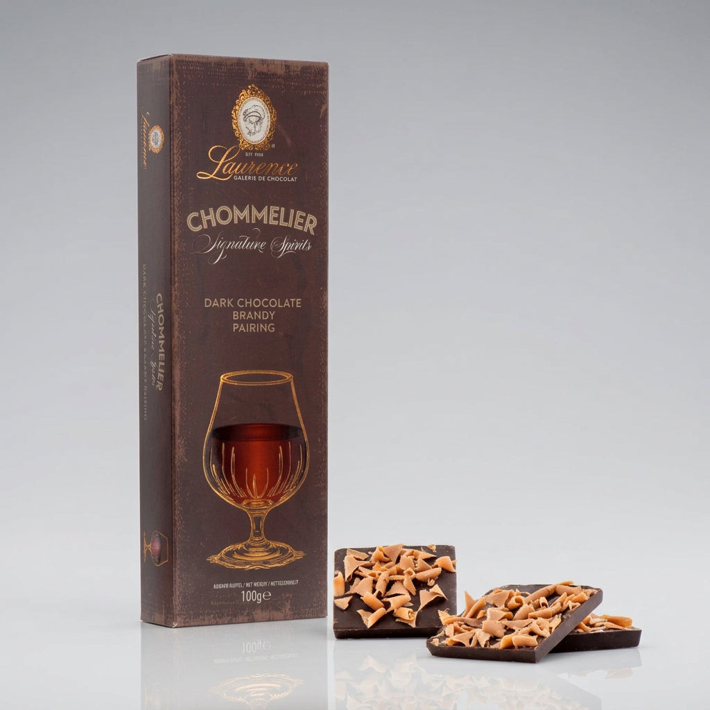 laurence chommelier mavri sokolata me portokali amygdalo kai karamela gia brandy