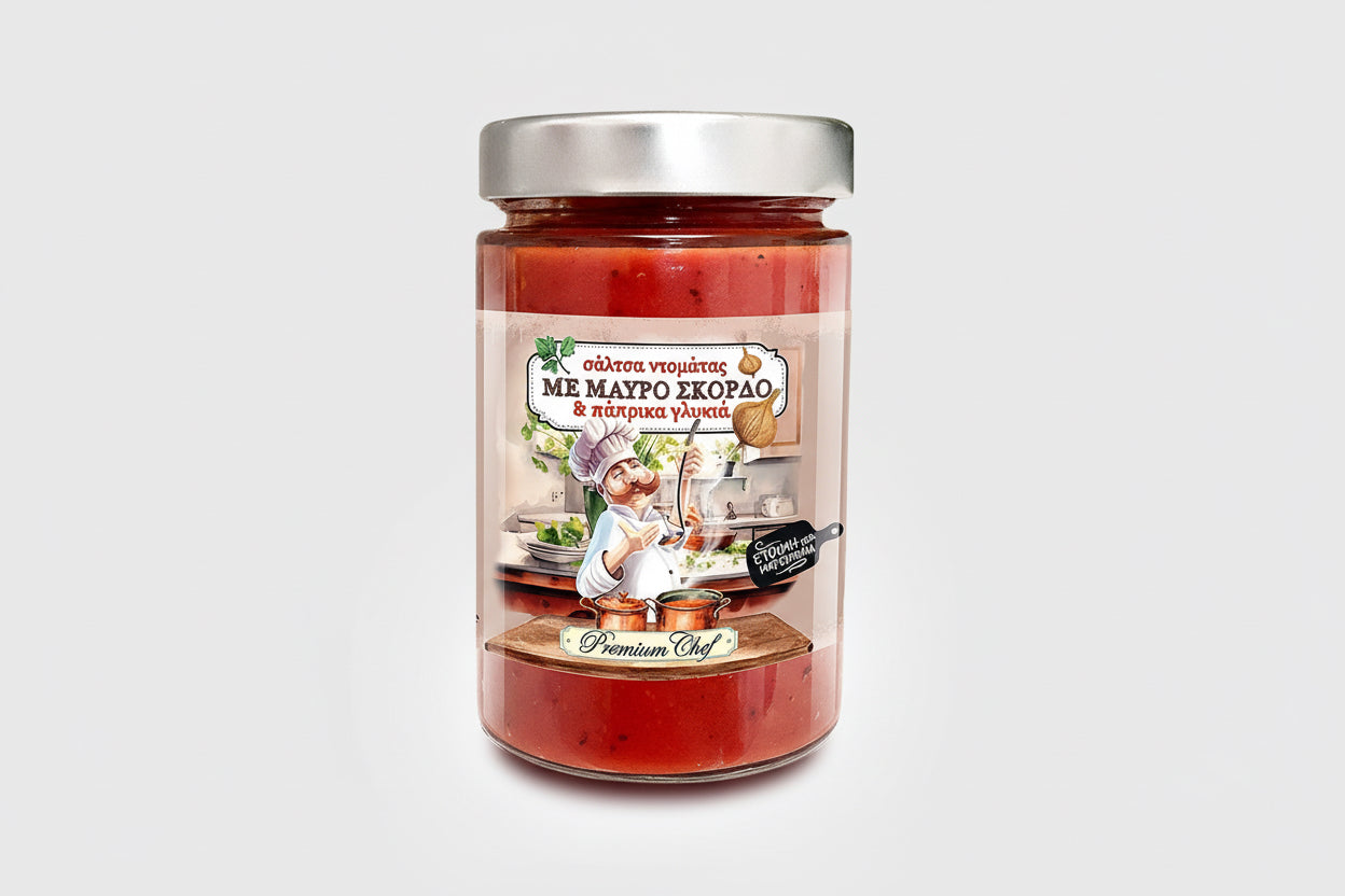 Σάλτσα με Μαύρο Σκόρδο & Πάπρικα Γλυκιά 370g | Premium Chef