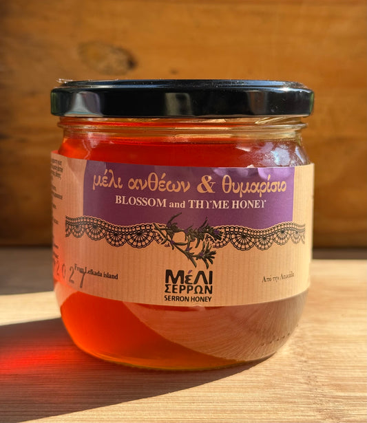 Μέλι Ανθέων & Θυμαρίσιο ΄΄Μέλι Σερρών΄΄ 450g