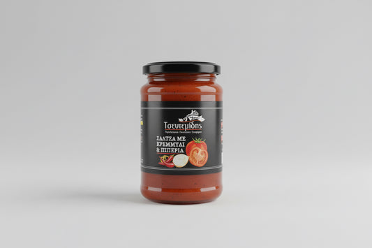 Σάλτσα με Κρεμμύδι & Πιπεριά 420g | Τσεντεμίδης Χειροποίητη Αριδαίας-paradosiakopantopoleio.com-serres