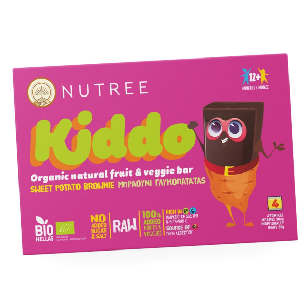 Βιολογική Μπάρα Brownie Γλυκοπατάτας Nutree – Kiddo (4x30g)