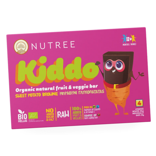 Βιολογική Μπάρα Brownie Γλυκοπατάτας Nutree – Kiddo (4x30g)