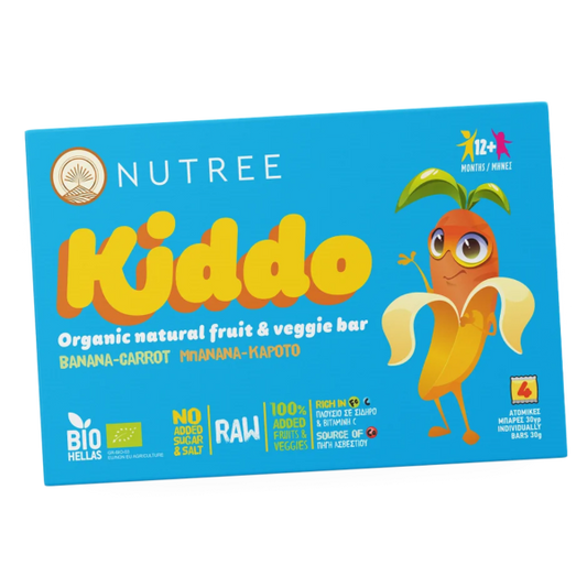 Βιολογική Μπάρα με Μπανάνα & Καρότο -Nutree Kiddo (4x30γρ)