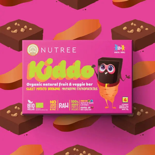 Βιολογική Μπάρα Brownie Γλυκοπατάτας Nutree – Kiddo (4x30g)