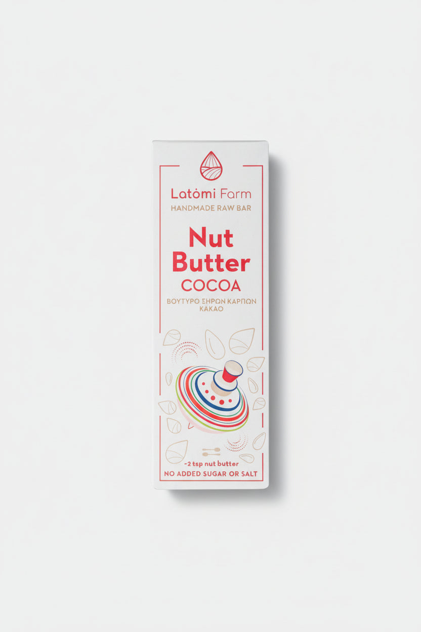 Raw Energy Bar 50g | Βούτυρο Ξηρών Καρπών & Κακάο | Latomi Farm