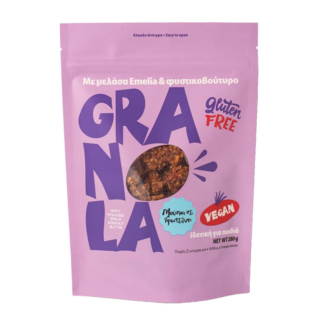 Granola με φυστικοβούτυρο & μελάσα 280γρ -  Emelia