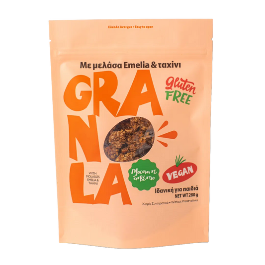 Granola με ταχίνι & μελάσα 280γρ -  Emelia