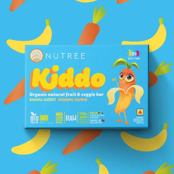 Βιολογική Μπάρα με Μπανάνα & Καρότο -Nutree Kiddo (4x30γρ)