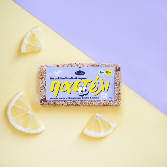 Παστέλι με λεμόνι & μελάσα 50γρ -  Emelia