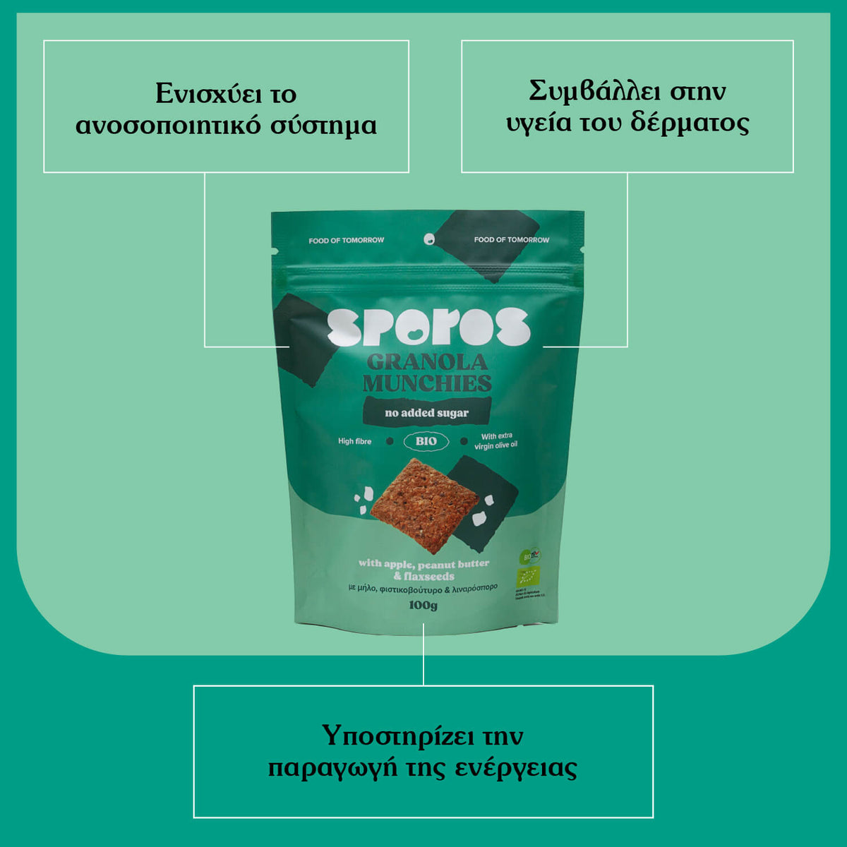 sporos granola munchies τραγανα mpiskota vromis me poure milou συσκευασια 85g